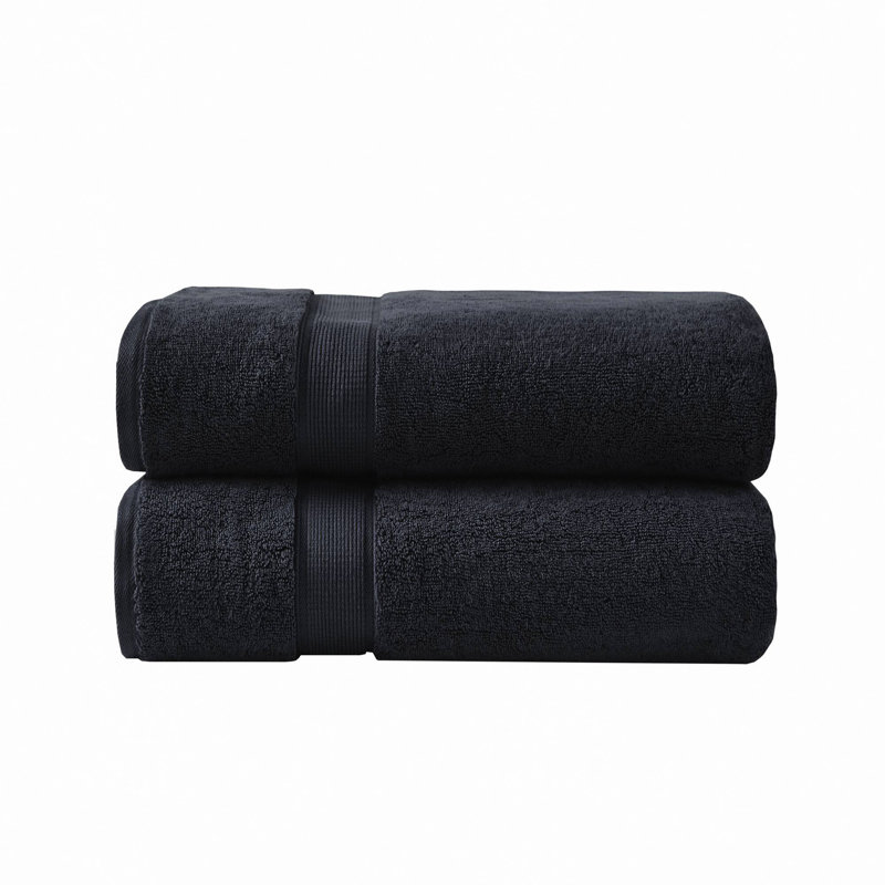 Soft 100% Cotton Absorbent Towel Set, Black