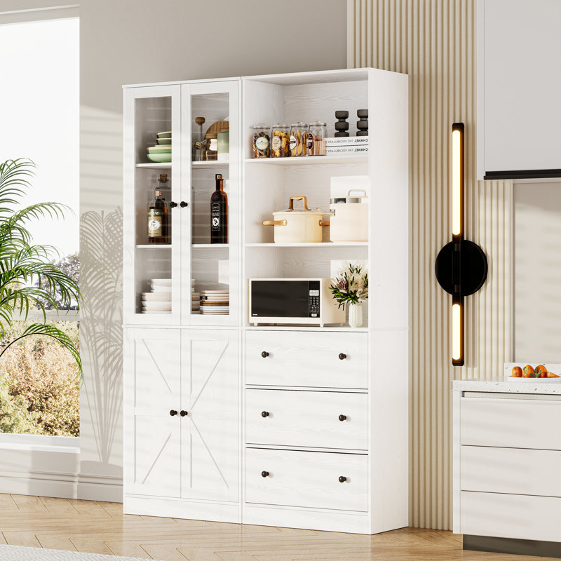 70.9'' H Alva kitchen Pantry Storage Cabinet Set, White