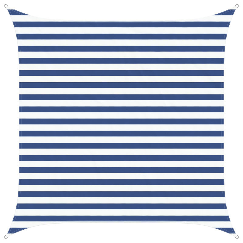 Vidaxl Sunshade Sail Oxford Fabric Rectangular Patio Shade Sunscreen Canopy, 2.5m W x 2.5m L, Blue/White