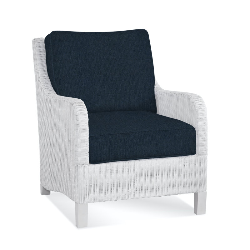 Chaise de patio avec coussins Tangier, Bleu marine Rev; 6368-61