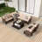 6 Piece Patio Furniture Set, Wicker Outdoor Conversation Sofa Set With Swivel Chairs, Loveseat, Storage Coffee Table-488607138
