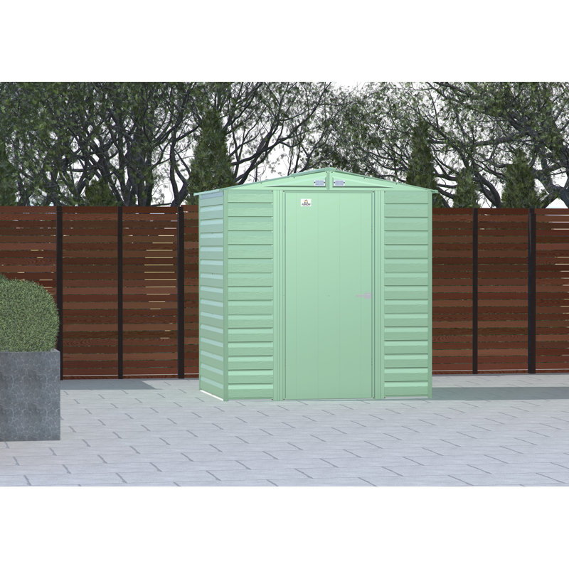 Select Steel Storage Shed Steel Storage Shed, 6X5, Sage Green, Sage Green