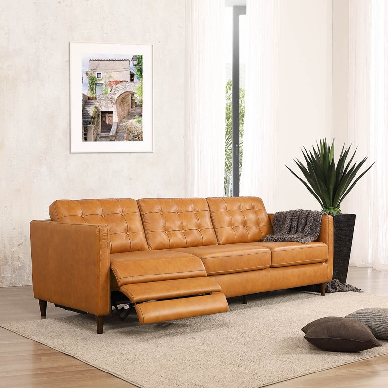Anteria 93" Power Reclining Genuine Leather Sofa