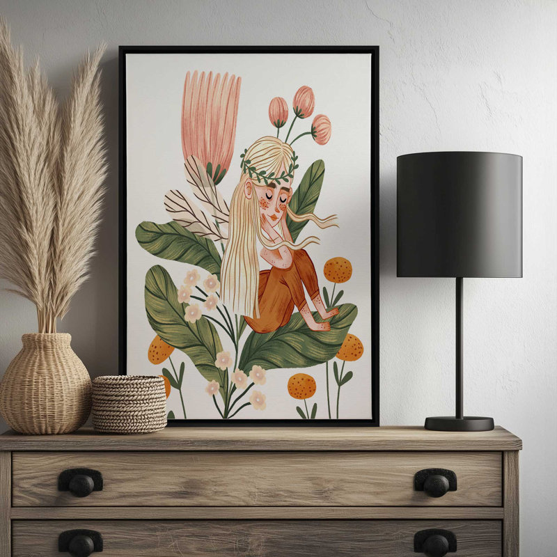 «Flower Fairy» par Iz Ptica, reproduction d'art, H 40 po x l 30 po, Tanné