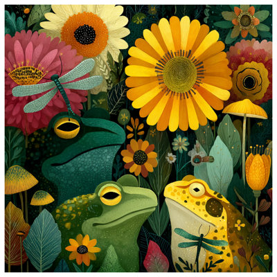Couvertures de grenouilles et de libellules