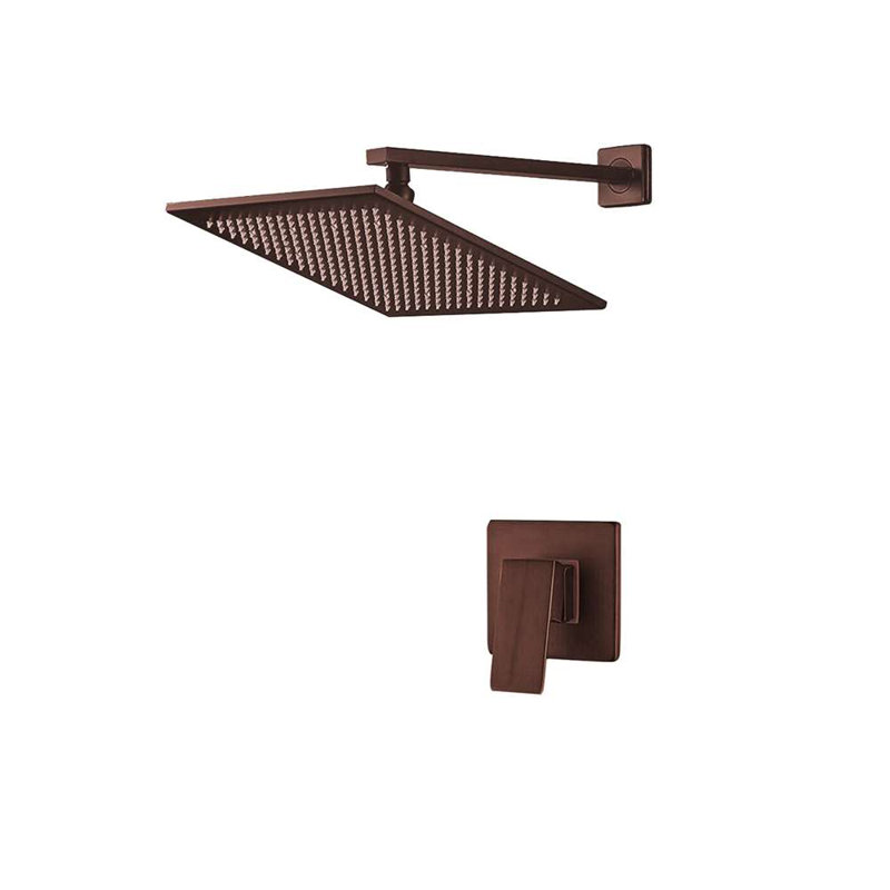 Rivera Light Oil Rubbed Bronze LED Rain Shower with Wall Jets and Mixer Valve, Light Oil Rubbed Bronze, 2" H x 12" W
