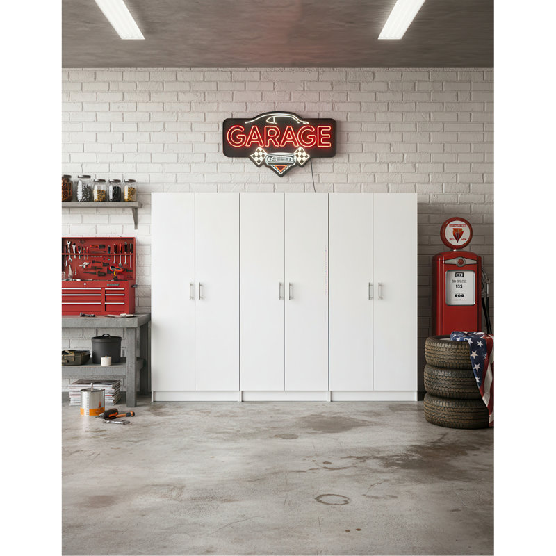 Armoire de rangement polyvalente blanche Modex (ensemble de 3 pièces)