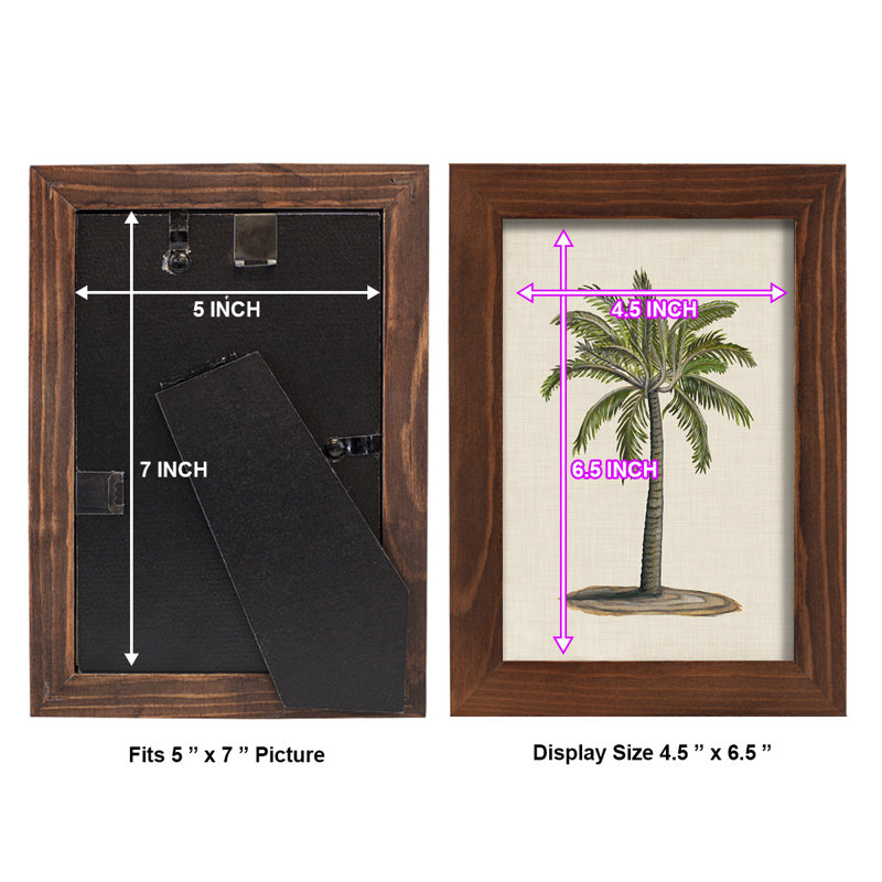 UK CH AUA CH - Imprimé encadré avec verre - bois naturel, Châtaigne, H 6 po x l 8 po x P 1 po