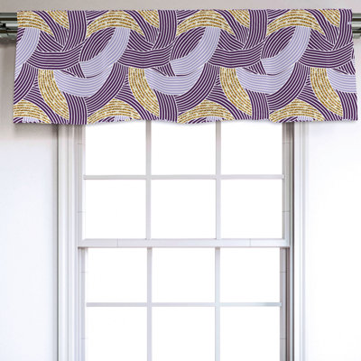 Sateen Abstract Ruffled Window Valance