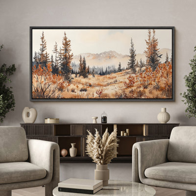 Paysage d'automne - impression sur toile encadrée de décorations murales surdimensionnées
