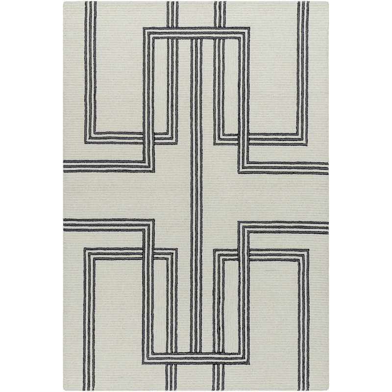 Tapis moderne touffeté à la main Jaykwon, Rectangle 9 pi x 12 pi
