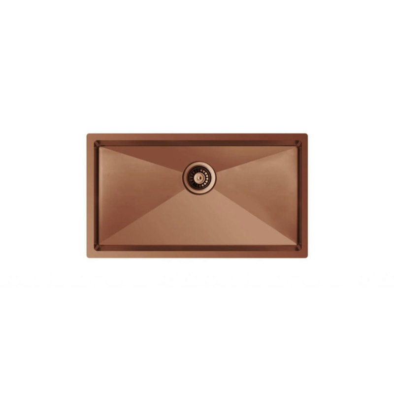 Ukinox 440mm W Single Bowl Stainless Steel Kitchen Sink, Rose Gold