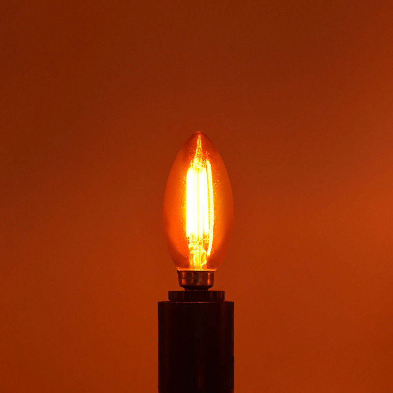 4.5 Watt (40 Watt Equivalent), B11 LED Candle Bulb, Colored Light Bulb, E12/Candelabra Base, 6, Orange