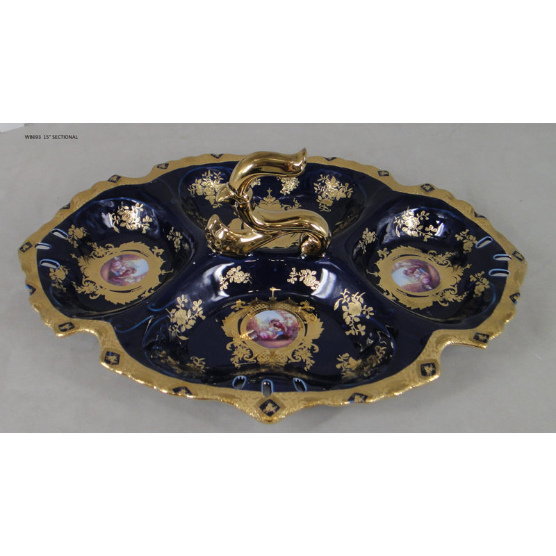 Astoria Grand Kendall Porcelain Divided Serving Dish