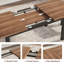 Ensemble de table de salle à manger extensible pour 6 à 8 personnes, table rectangulaire, 2 bancs longs et 2 bancs courts, plateau en bois de noyer-871338417