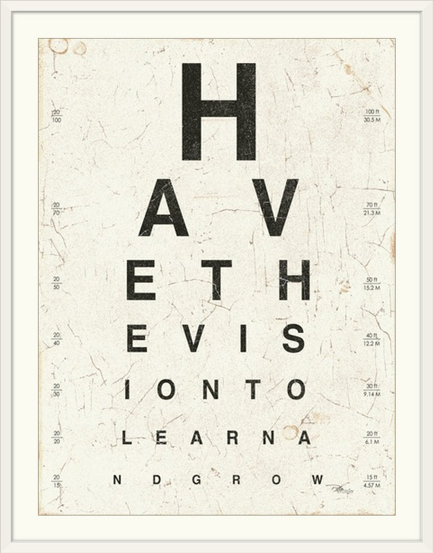 'Eye Chart II Textual Art, White Frame, 24" H x 20" W x 1" D