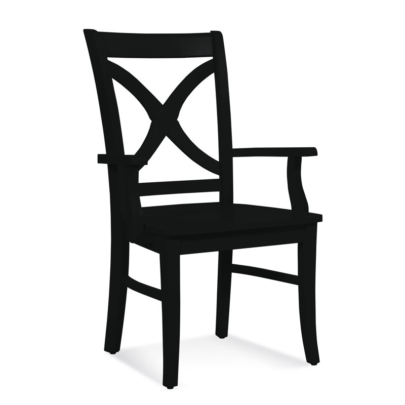 Hues 18'' H Solid Wood Armchair, Black