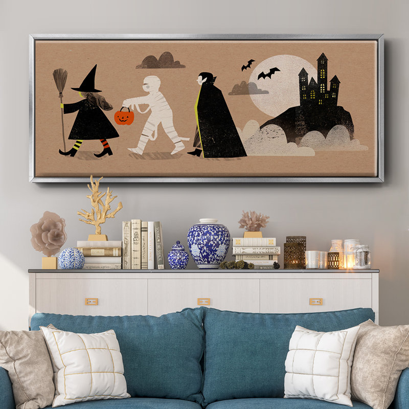 Graphic Halloween Collection D- Framed Canvas