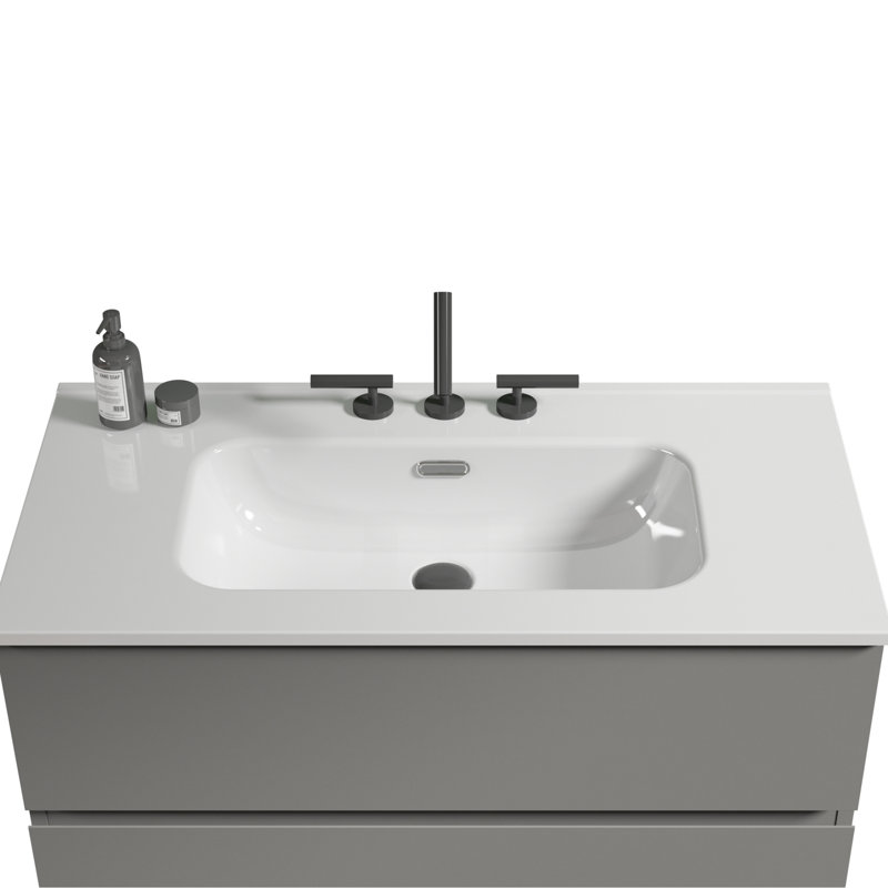 Lavabo en céramique brillante, nettoyage sans effort, conception blanche sans couture