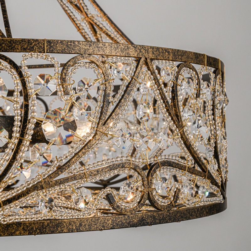 Lustre tambour en cristal 6 lumières