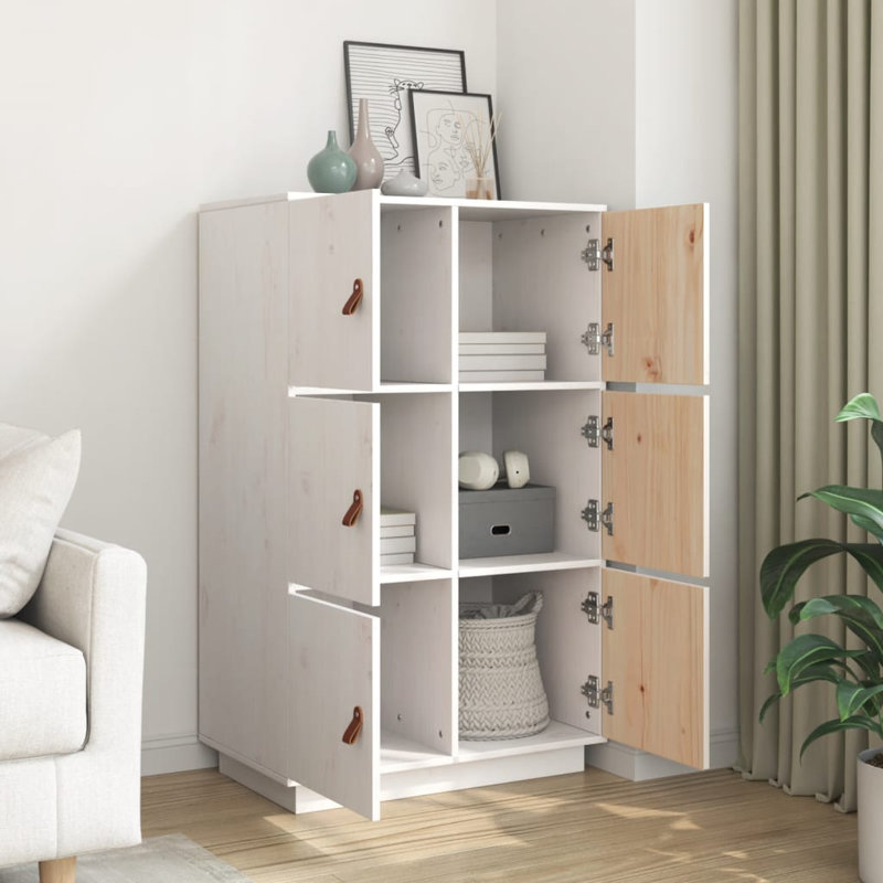 Kyarna 67cm Solid Wood Sideboard, White
