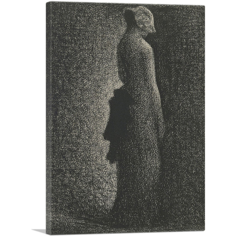 «The Black Bow 1882» par Georges Seurat, reproduction d'art sur toile tendue, H 18 po x l 12 po x P 0,75 po
