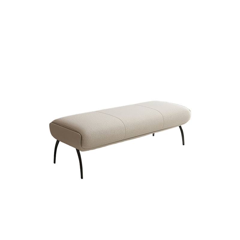 Banc rembourré Tabathe Sherpa, H 17,71 po x l 47,24 po x P 17,71 po, Blanc cassé
