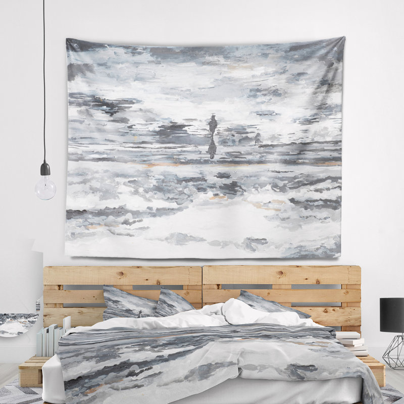 Corwin, cheval qui court à travers une tapisserie aquatique, H 32 po x l 39 po