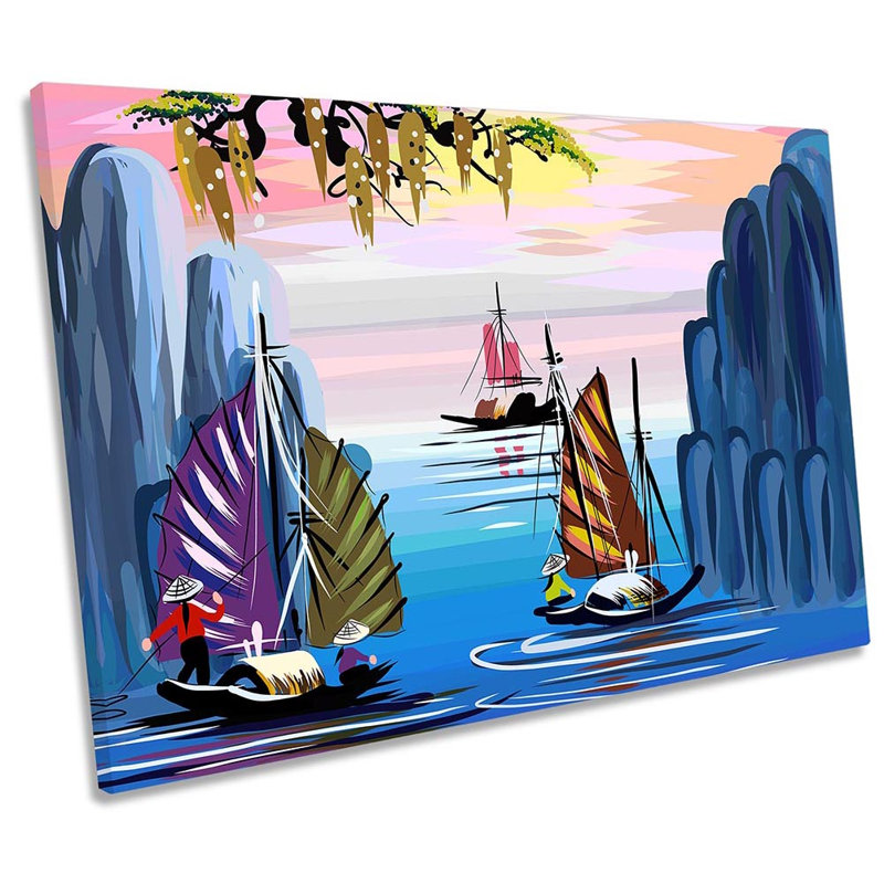 Vietnam Fishing Sailboat Asia - Wrapped Canvas Print, 30.5cm H x 45.7cm W