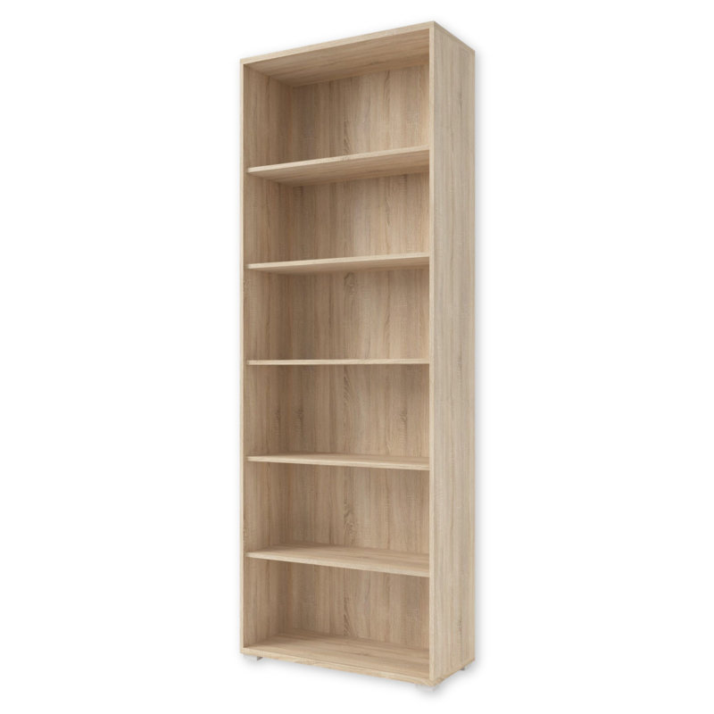 OFFICE LINE 220cm H Engineered Wood Standard Shelf Bookcase, Sonoma Oak, 220cm H x 79cm W x 35cm D.
