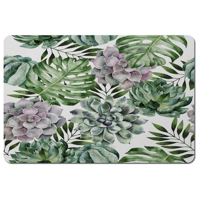 Groveland Polyester-Coated Hardboard Floral Rectangle Placemat
