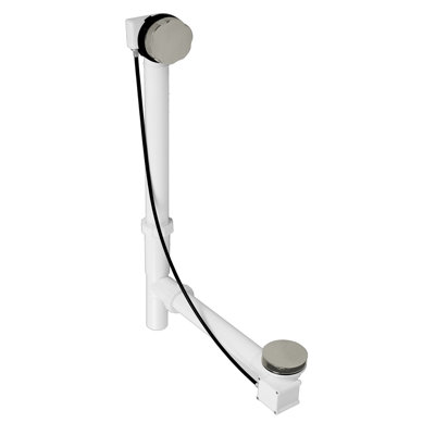 35" Cable Drive Pop-Up Bathtub Drain Trim with Poly Pipe Assembly and Rotary Overflow Cover