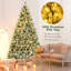 Arbre de Noël vert pin floqué / givré avec lumières DEL-1197911007