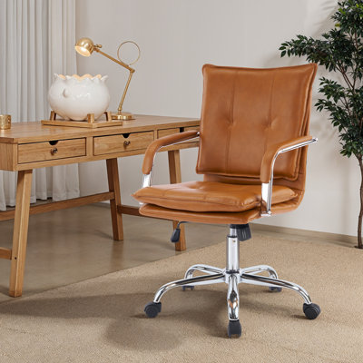 Dareece Leather Task Chair with Padded Arms