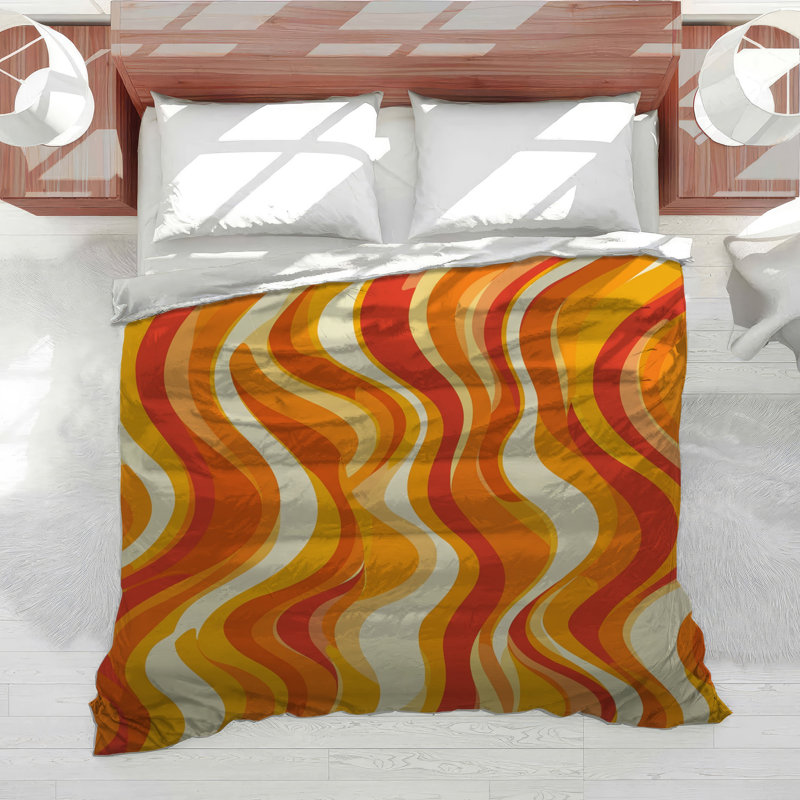 Color Flames Bedding Abstract Comforter Maximalist, Twin Comforter