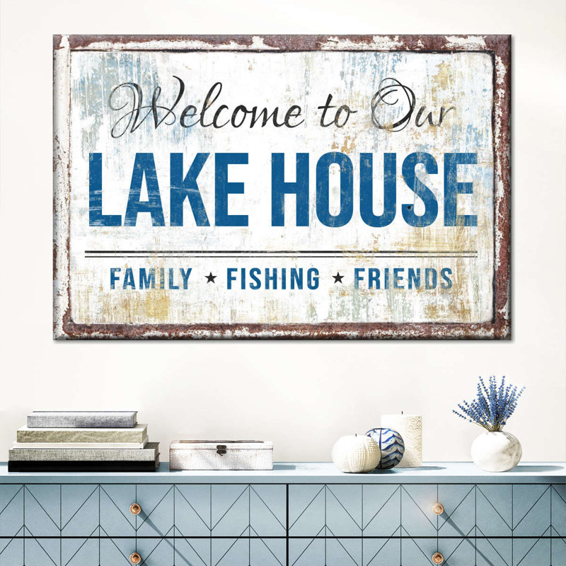 Bienvenue sur notre lac, impression sur toile, H 8 po x l 12 po x P 1 po