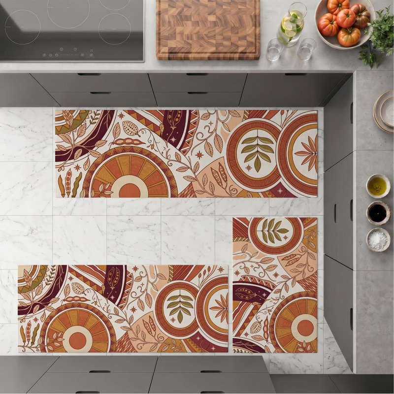 Tapis de cuisine lavables antidérapants Earthy