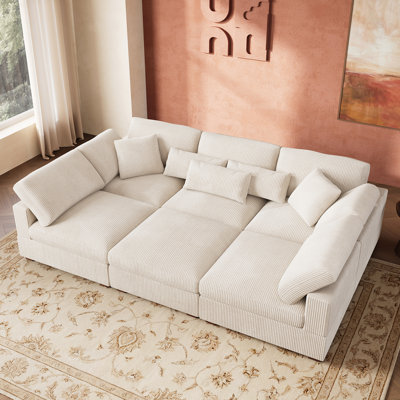 Canapé-lit modulaire avec rangement Bouley Beige