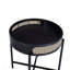 Table de bout ronde avec plateau ouvert et pieds en métal, table de bout