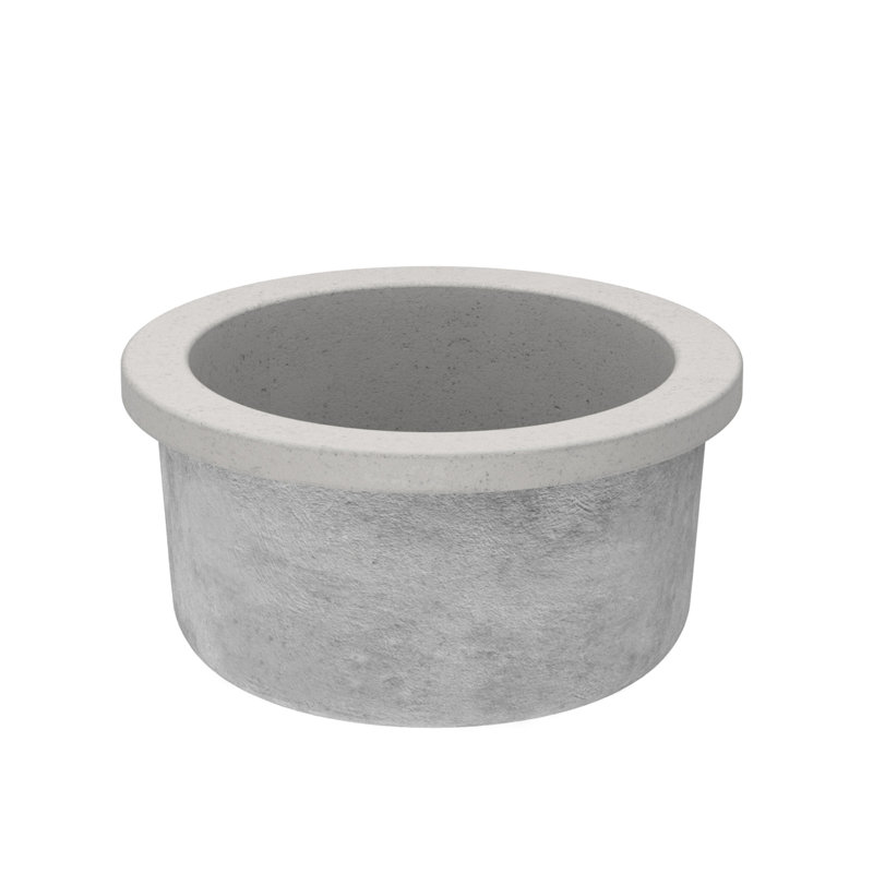 Évier de bar rond à double montage en béton 16 po Olivos NativeStone, Cendré