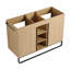 Armoire de salle de bain autoportante avec porte à fermeture douce et tablette de rangement ouverte