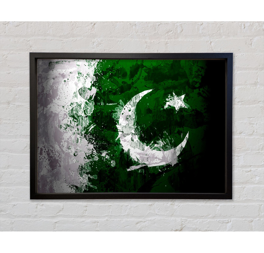 Pakistan Flagge Grunge - Einzelner Bilderrahmen Kunstdrucke auf Leinwand