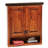 Fireside Lodge Hickory Log Toilet Topper Cabinet - Cognac-1499708038