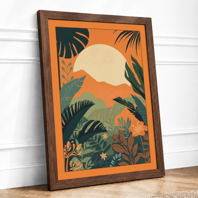 Sunset Silhouette Tropical - Framed Print