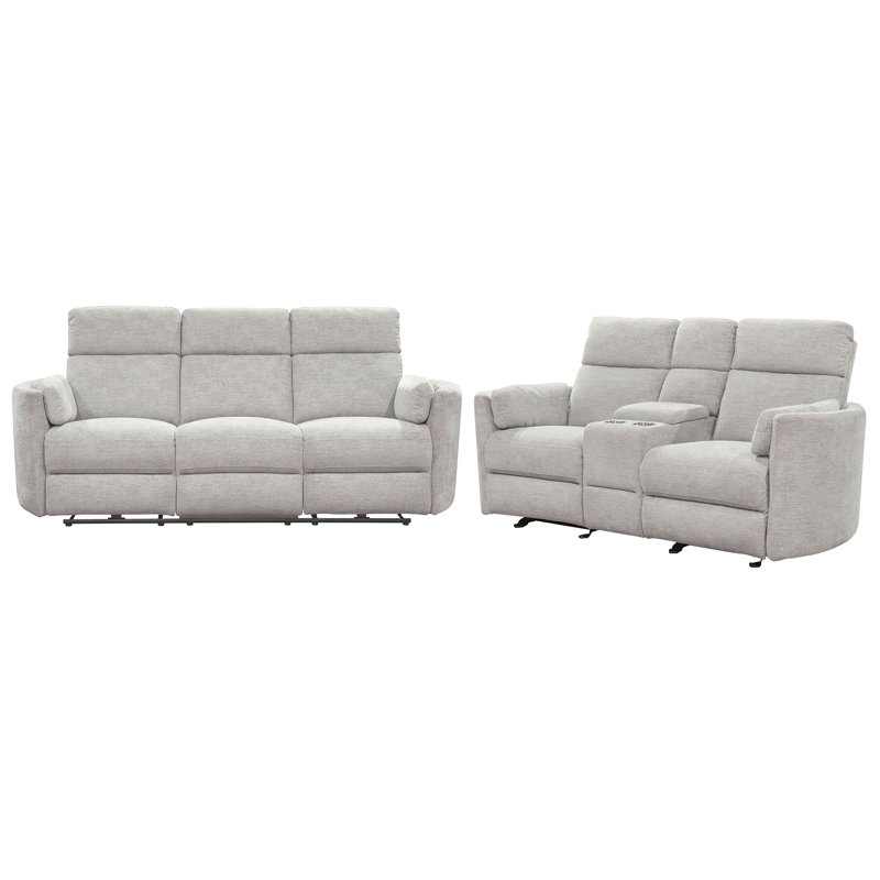 Canapé inclinable électrique et causeuse Bre, Polyester gris