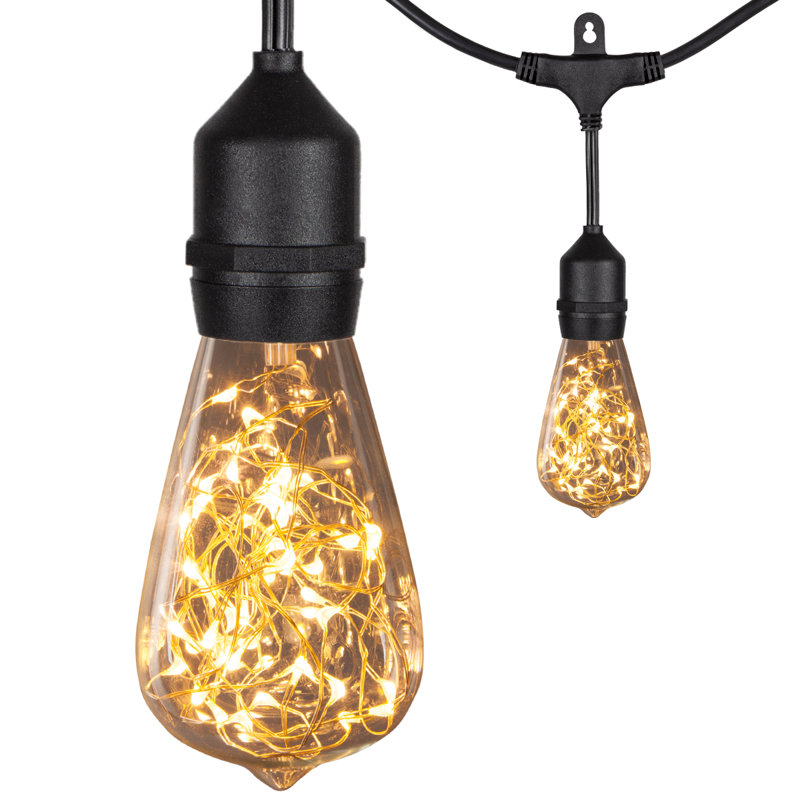 Kallie Outdoor 10 - Bulb 30'' Plug-in String Light, Clear/Yellow