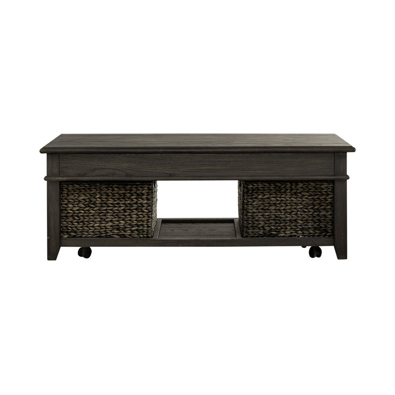 Peppercorn Lift-Top Wood Cocktail Table with Storage