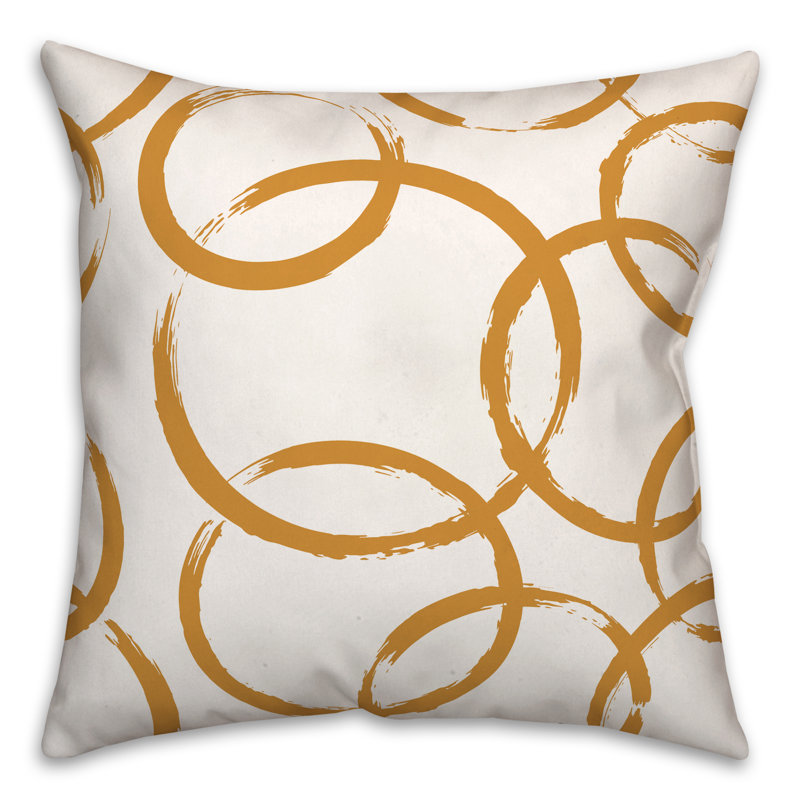  Coussin décoratif intérieur / extérieur, Orange / Jaune