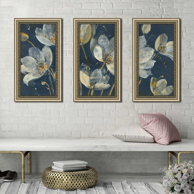 Jardin translucide - cadre photo 3 pièces, reproduction d'art, H 35,5 po x l 58,5 po x P 0,75 po