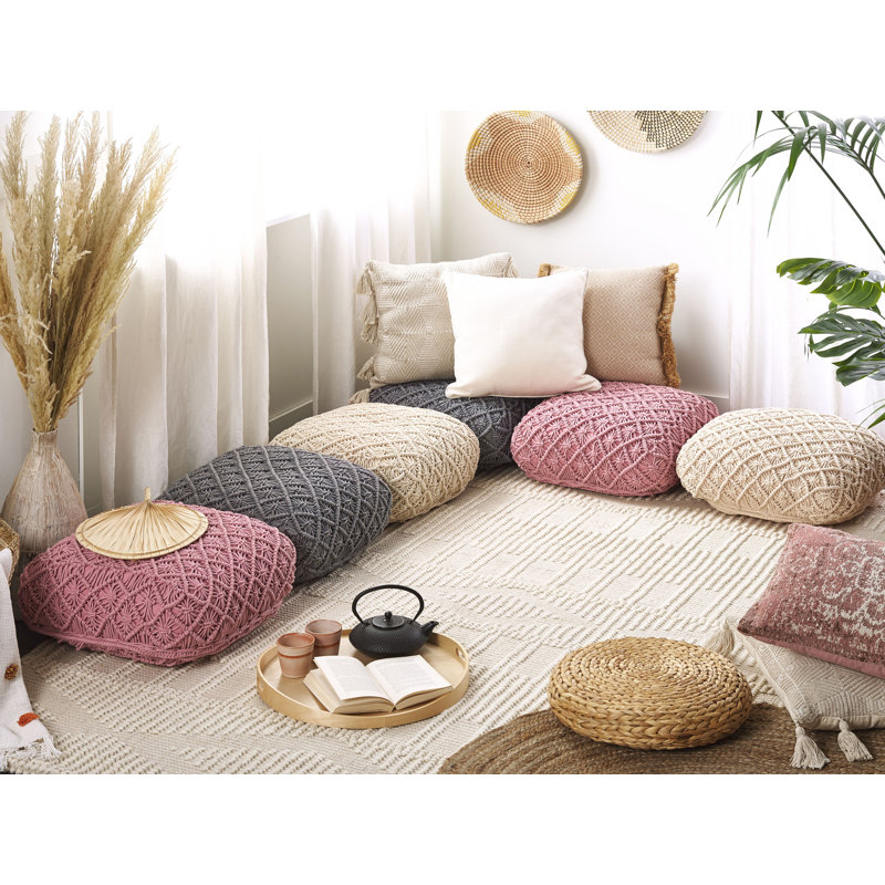 Jaymalin Geometric Square Cushion, Beige